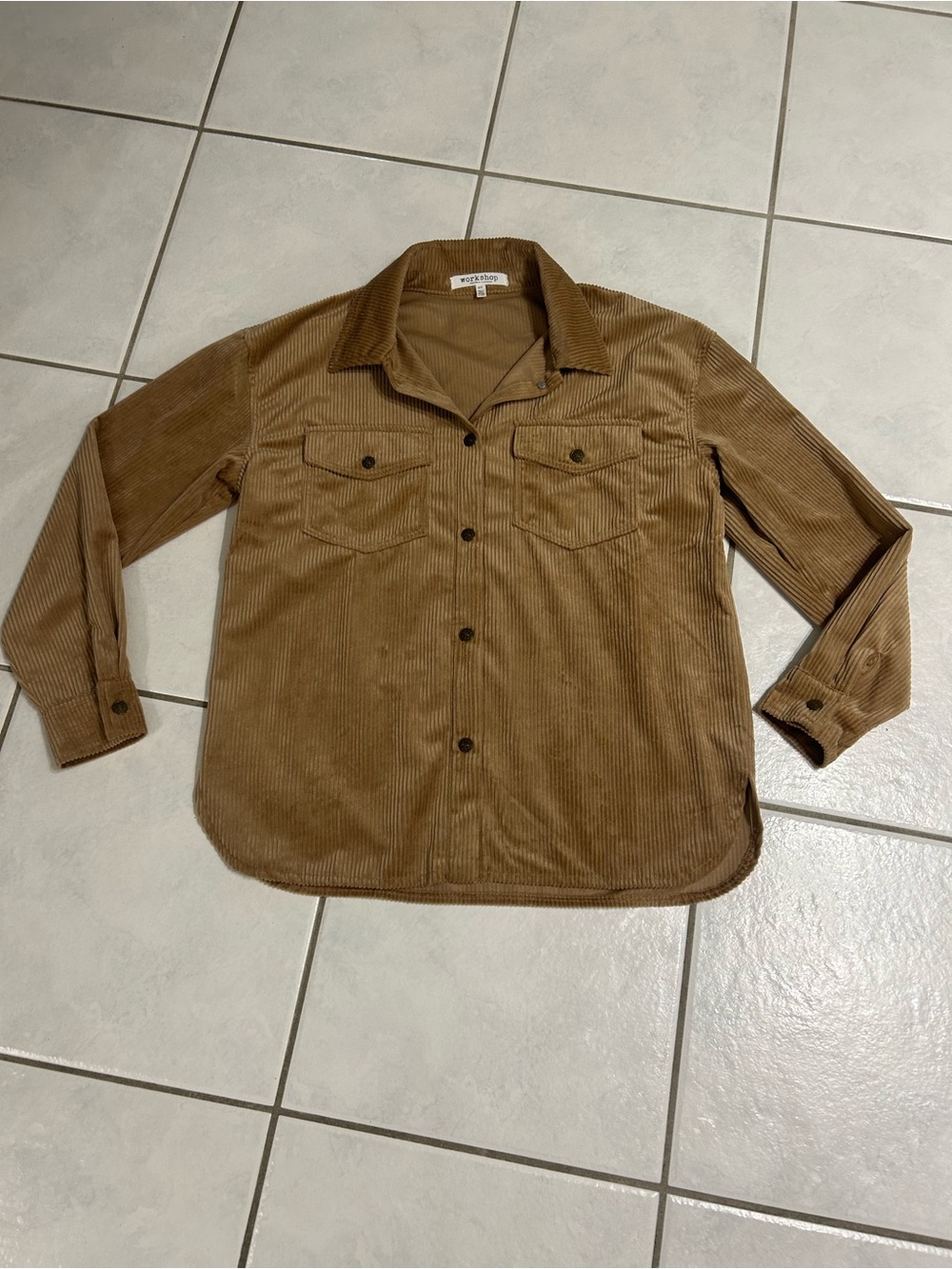 Workshop Republic Clothing Corduroy Shirt Jacket in Camel